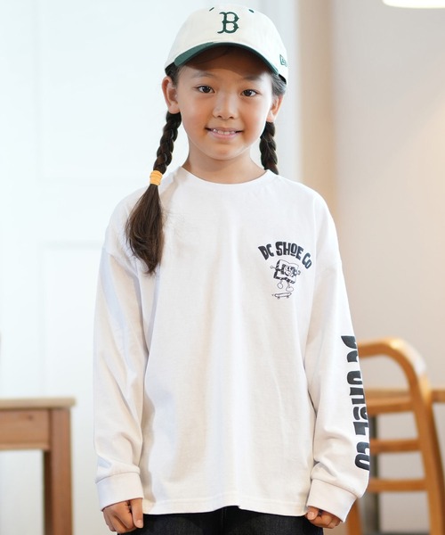DC（ディーシー）の「DC/ディーシー 24 KD PLAYTIME LS24 キッズ プレイタイム ロングスリーブ ロングTシャツ スケートボード 公園 親子コーデ YLT244529（Tシャツ/カットソー・キッズ・ベージュ/ホワイト/ブラック・120cm/130cm/140cm/150cm/160cm/100cm/110cm）」の5枚目の写真