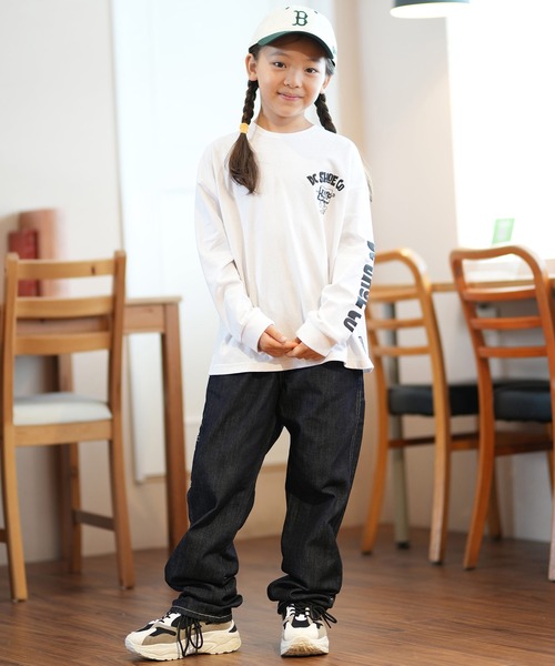 DC（ディーシー）の「DC/ディーシー 24 KD PLAYTIME LS24 キッズ プレイタイム ロングスリーブ ロングTシャツ スケートボード 公園 親子コーデ YLT244529（Tシャツ/カットソー・キッズ・ベージュ/ホワイト/ブラック・120cm/130cm/140cm/150cm/160cm/100cm/110cm）」の7枚目の写真