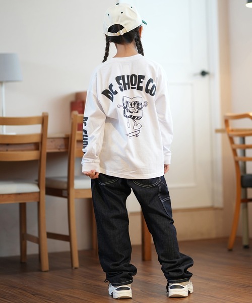 DC（ディーシー）の「DC/ディーシー 24 KD PLAYTIME LS24 キッズ プレイタイム ロングスリーブ ロングTシャツ スケートボード 公園 親子コーデ YLT244529（Tシャツ/カットソー・キッズ・ベージュ/ホワイト/ブラック・120cm/130cm/140cm/150cm/160cm/100cm/110cm）」の9枚目の写真