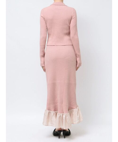 CALNAMUR(カルナムール)の「【セットアイテム】Wジップブロッキングフリルニットセットアップ(ワンピース・レディース・ピンク/グレー/ブラック・SMALL/MEDIUM)」の13枚目の写真