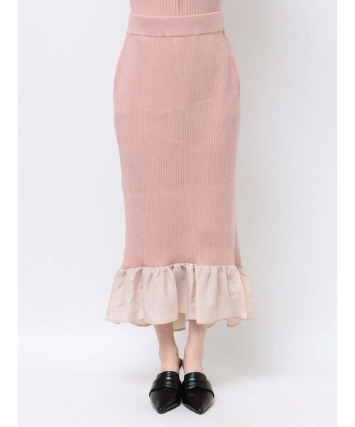 CALNAMUR(カルナムール)の「【セットアイテム】Wジップブロッキングフリルニットセットアップ(ワンピース・レディース・ピンク/グレー/ブラック・SMALL/MEDIUM)」の17枚目の写真