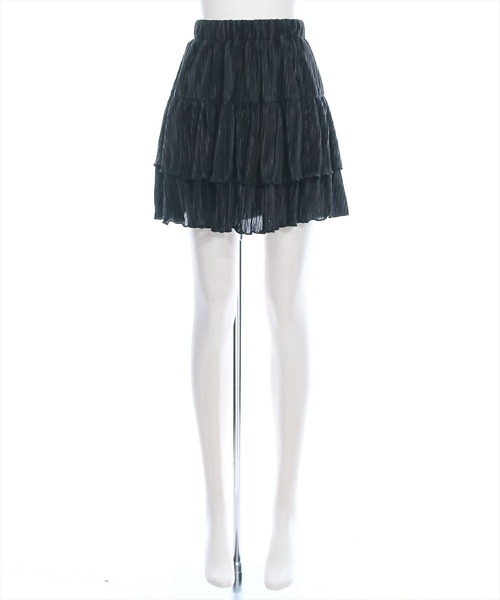 clear（クリア）の「レイヤーフリルヘムスカート [着回し力抜群 ガーリー]≪再入荷≫（スカート・レディース・ブラック/オフホワイト・F）」の15枚目の写真
