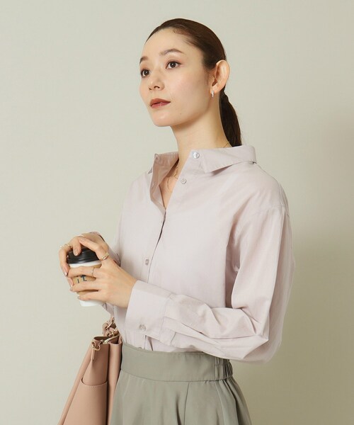 ITS'DEMO（イッツデモ）の「【羽織にも／寒暖差対策／手洗い可】抜け襟シャツ（シャツ/ブラウス・レディース・ライトグレー/ネイビー/オフホワイト/オリーブ・00）」の17枚目の写真