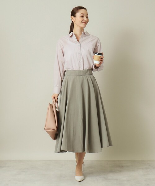 ITS'DEMO（イッツデモ）の「【羽織にも／寒暖差対策／手洗い可】抜け襟シャツ（シャツ/ブラウス・レディース・ライトグレー/ネイビー/オフホワイト/オリーブ・00）」の18枚目の写真