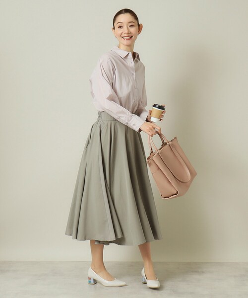 ITS'DEMO（イッツデモ）の「【羽織にも／寒暖差対策／手洗い可】抜け襟シャツ（シャツ/ブラウス・レディース・ライトグレー/ネイビー/オフホワイト/オリーブ・00）」の19枚目の写真