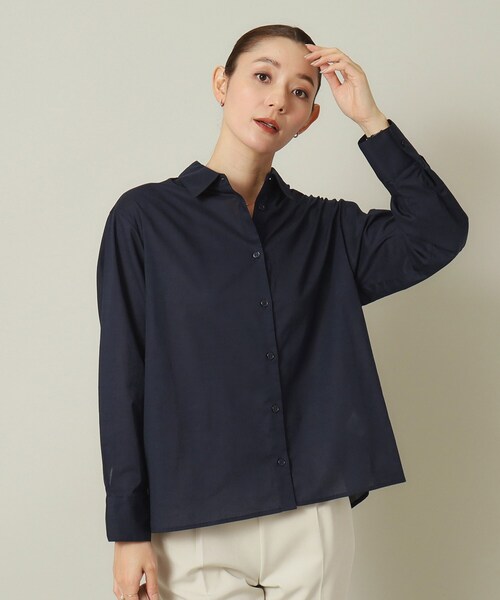 ITS'DEMO（イッツデモ）の「【羽織にも／寒暖差対策／手洗い可】抜け襟シャツ（シャツ/ブラウス・レディース・ライトグレー/ネイビー/オフホワイト/オリーブ・00）」の16枚目の写真