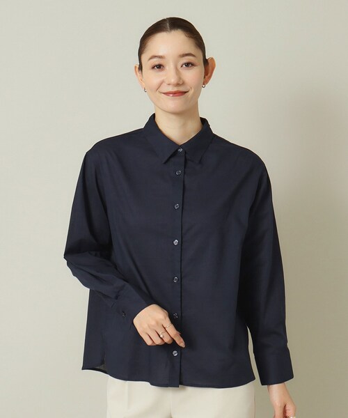 ITS'DEMO（イッツデモ）の「【羽織にも／寒暖差対策／手洗い可】抜け襟シャツ（シャツ/ブラウス・レディース・ライトグレー/ネイビー/オフホワイト/オリーブ・00）」の11枚目の写真