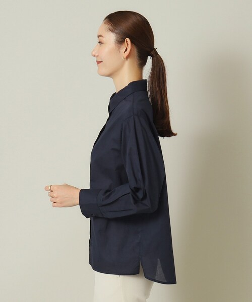 ITS'DEMO（イッツデモ）の「【羽織にも／寒暖差対策／手洗い可】抜け襟シャツ（シャツ/ブラウス・レディース・ライトグレー/ネイビー/オフホワイト/オリーブ・00）」の12枚目の写真