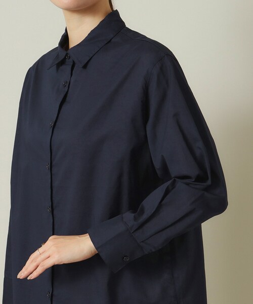 ITS'DEMO（イッツデモ）の「【羽織にも／寒暖差対策／手洗い可】抜け襟シャツ（シャツ/ブラウス・レディース・ライトグレー/ネイビー/オフホワイト/オリーブ・00）」の6枚目の写真