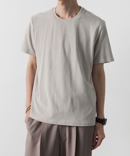 ATTACHMENT(アタッチメント)の「CO/PE ハイゲージパイル スリムフィットS/S TEE / CO/PE HIGH GAUGE PILE SLIM FIT S/S TEE(Tシャツ/カットソー・メンズ・ブラック/ブラウン系/ライトベージュ・1/2/3)」の1枚目の写真