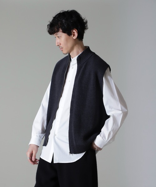 NANO universe（ナノユニバース）の「コットンアクリルドライバーズベスト（ベスト・メンズ・ブラック/チャコール・M/L/XL）」の18枚目の写真