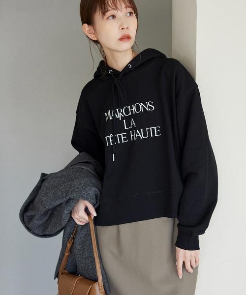 ROPE' PICNIC（ロペピクニック）の「刺繍ロゴ裏毛フーディー（パーカー・レディース・ピンク/キナリ/グレー/ブラック・38）」の3枚目の写真