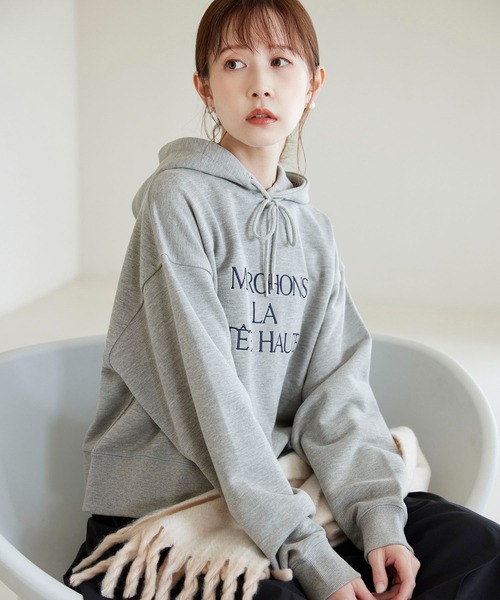 ROPE' PICNIC（ロペピクニック）の「刺繍ロゴ裏毛フーディー（パーカー・レディース・ピンク/キナリ/グレー/ブラック・38）」の20枚目の写真