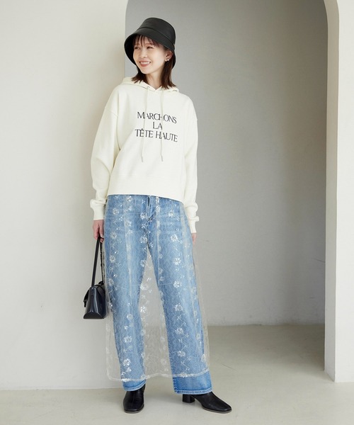 ROPE' PICNIC（ロペピクニック）の「刺繍ロゴ裏毛フーディー（パーカー・レディース・ピンク/キナリ/グレー/ブラック・38）」の18枚目の写真