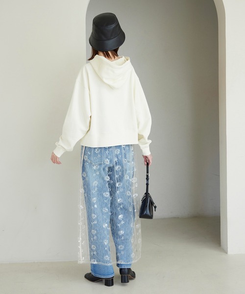 ROPE' PICNIC（ロペピクニック）の「刺繍ロゴ裏毛フーディー（パーカー・レディース・ピンク/キナリ/グレー/ブラック・38）」の16枚目の写真