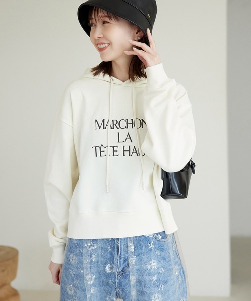 ROPE' PICNIC（ロペピクニック）の「刺繍ロゴ裏毛フーディー（パーカー・レディース・ピンク/キナリ/グレー/ブラック・38）」の14枚目の写真