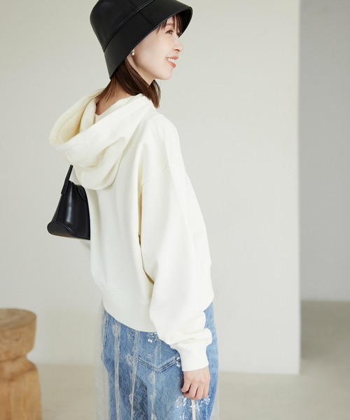 ROPE' PICNIC（ロペピクニック）の「刺繍ロゴ裏毛フーディー（パーカー・レディース・ピンク/キナリ/グレー/ブラック・38）」の13枚目の写真