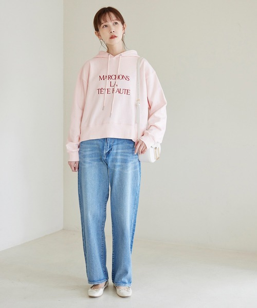 ROPE' PICNIC（ロペピクニック）の「刺繍ロゴ裏毛フーディー（パーカー・レディース・ピンク/キナリ/グレー/ブラック・38）」の11枚目の写真