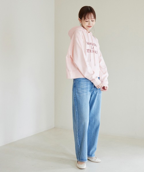 ROPE' PICNIC（ロペピクニック）の「刺繍ロゴ裏毛フーディー（パーカー・レディース・ピンク/キナリ/グレー/ブラック・38）」の9枚目の写真