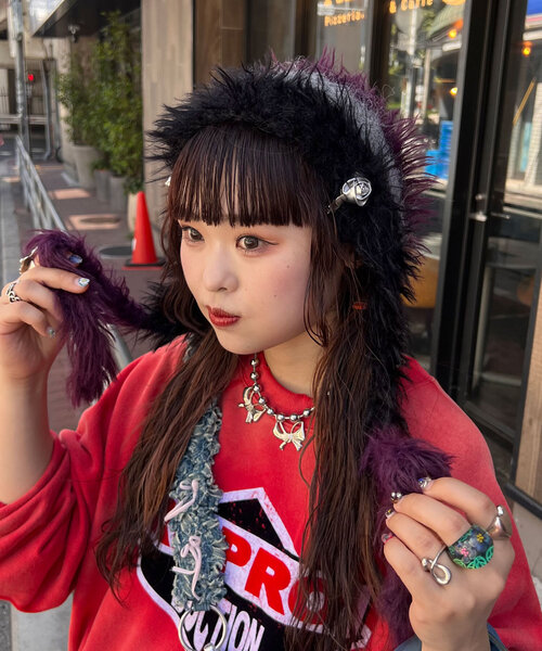 yuna_maruu企画】【Me＋Me/ミープラスミー】ひも付きファー帽子