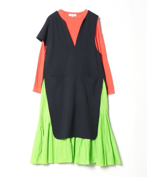 エンフォルド ストレッチダブルクロス ロングベストレイヤード