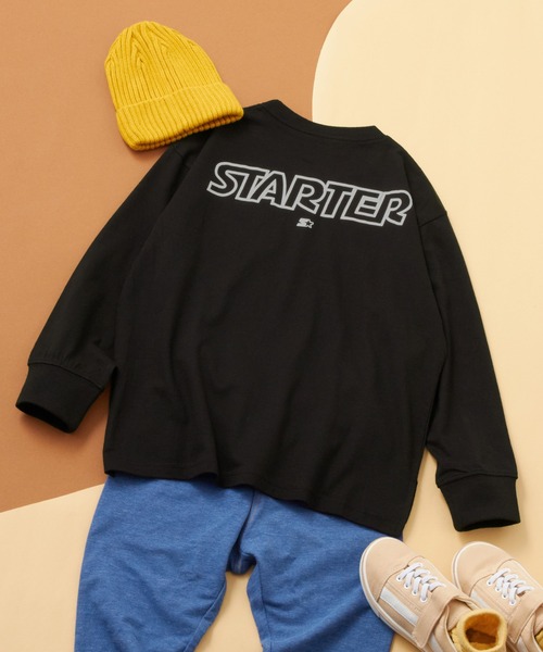 STARTER（スターター）の「STARTER /スターター バックプリント オーバーサイズ ロンT 長袖 キッズ（Tシャツ/カットソー・キッズ・ネイビー/ホワイト系1/ブラック/ダークグリーン/パープル系1/グレー系1/ブラック系1/オフホワイト・160/150/120/110/140/130）」の4枚目の写真