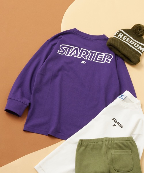 STARTER（スターター）の「STARTER /スターター バックプリント オーバーサイズ ロンT 長袖 キッズ（Tシャツ/カットソー・キッズ・ネイビー/ホワイト系1/ブラック/ダークグリーン/パープル系1/グレー系1/ブラック系1/オフホワイト・160/150/120/110/140/130）」の8枚目の写真