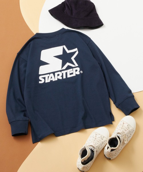 STARTER（スターター）の「STARTER /スターター バックプリント オーバーサイズ ロンT 長袖 キッズ（Tシャツ/カットソー・キッズ・ネイビー/ホワイト系1/ブラック/ダークグリーン/パープル系1/グレー系1/ブラック系1/オフホワイト・160/150/120/110/140/130）」の7枚目の写真