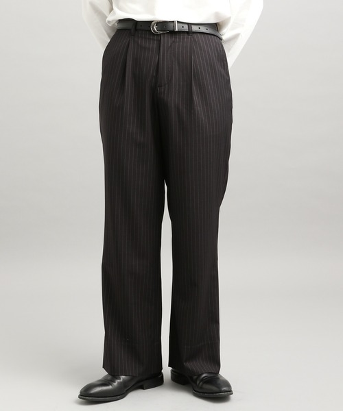 LURAKU】One tuck straight slacks / 1タックストレートスラックス