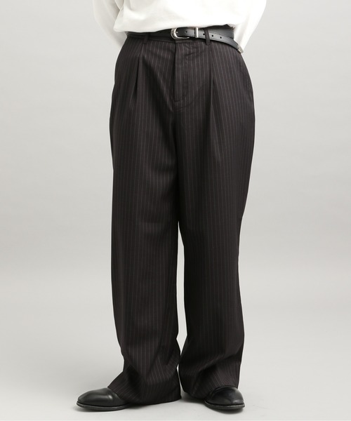 LURAKU】One tuck straight slacks / 1タックストレートスラックス