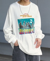 ヴィンテージライクランドスケープグラフィックオーバーサイズTシャツ
