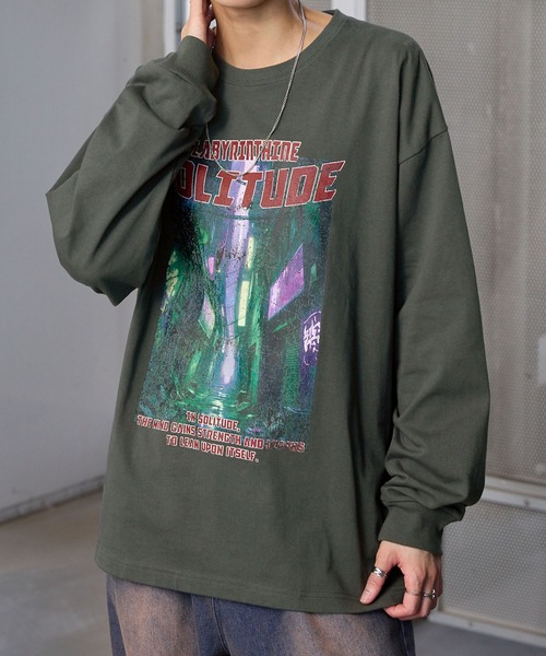 Anchor Smith(アンカー スミス)の「ヴィンテージライクランドスケープグラフィックオーバーサイズTシャツ(Tシャツ/カットソー・レディース・ネイビー/チャコール/ホワイト系/グレー系/グレー系1/ホワイト・M/L)」の14枚目の写真