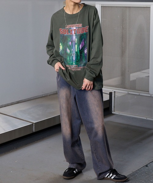 Anchor Smith(アンカー スミス)の「ヴィンテージライクランドスケープグラフィックオーバーサイズTシャツ(Tシャツ/カットソー・レディース・ネイビー/チャコール/ホワイト系/グレー系/グレー系1/ホワイト・M/L)」の11枚目の写真