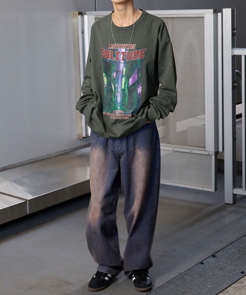 Anchor Smith(アンカー スミス)の「ヴィンテージライクランドスケープグラフィックオーバーサイズTシャツ(Tシャツ/カットソー・レディース・ネイビー/チャコール/ホワイト系/グレー系/グレー系1/ホワイト・M/L)」の10枚目の写真