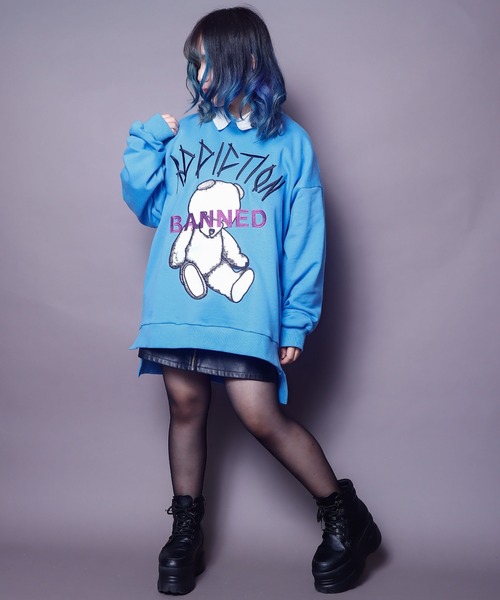 AFYF（エーエフワイエフ）の「AFYF CREW SWEAT/ビッグシルエット クルーネックスウェット/ベア（スウェット・レディース・ブラック系その他/グリーン系その他/ブルー系その他/ブラック系その他2・FREE）」の5枚目の写真