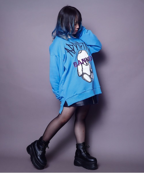 AFYF（エーエフワイエフ）の「AFYF CREW SWEAT/ビッグシルエット クルーネックスウェット/ベア（スウェット・レディース・ブラック系その他/グリーン系その他/ブルー系その他/ブラック系その他2・FREE）」の6枚目の写真