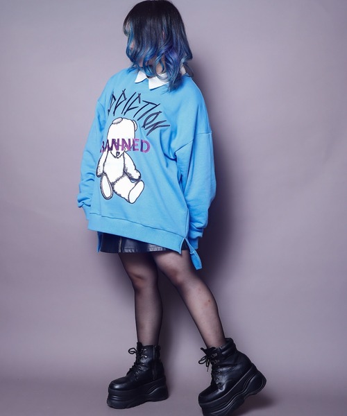 AFYF（エーエフワイエフ）の「AFYF CREW SWEAT/ビッグシルエット クルーネックスウェット/ベア（スウェット・レディース・ブラック系その他/グリーン系その他/ブルー系その他/ブラック系その他2・FREE）」の7枚目の写真