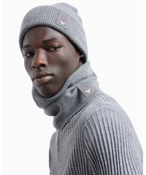 EMPORIO ARMANI(エンポリオアルマーニ)の「【エンポリオ アルマーニ】トラベルエッセンシャル ネックウォーマー ウール(マフラー・メンズ・チャコールグレー・FREE)」の3枚目の写真