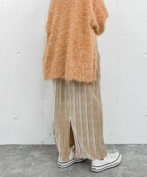 archives（アルシーヴ）の「プリーツベロアタイトスカート（スカート・レディース・ブルー/ブラウン/ベージュ・MEDIUM）」の12枚目の写真