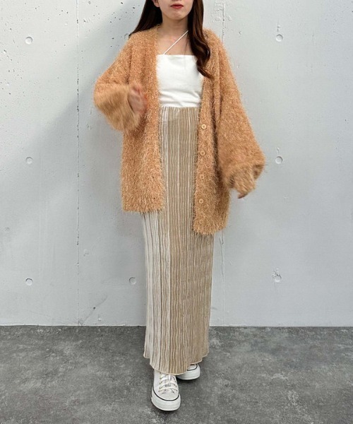 archives（アルシーヴ）の「プリーツベロアタイトスカート（スカート・レディース・ブルー/ブラウン/ベージュ・MEDIUM）」の13枚目の写真