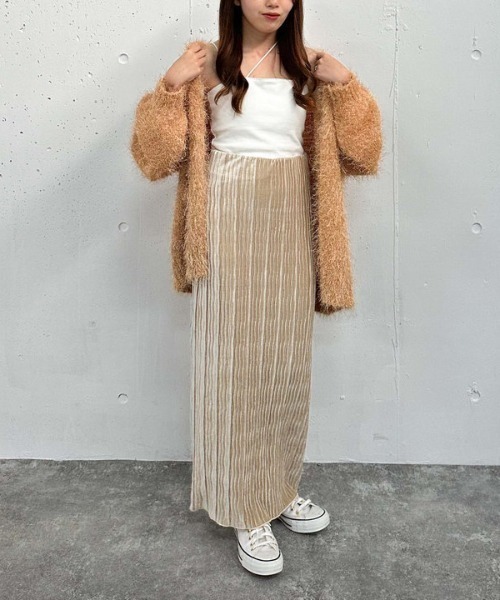 archives（アルシーヴ）の「プリーツベロアタイトスカート（スカート・レディース・ブルー/ブラウン/ベージュ・MEDIUM）」の15枚目の写真