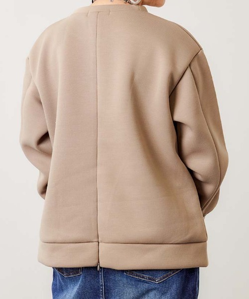 バックファスナーアクセントダンボールニットプルオーバー(その他トップス)|aunt lily(アントリリー) バックファスナーアクセントダンボールニットプルオーバー(その他トップス)|aunt lily(アントリリー)