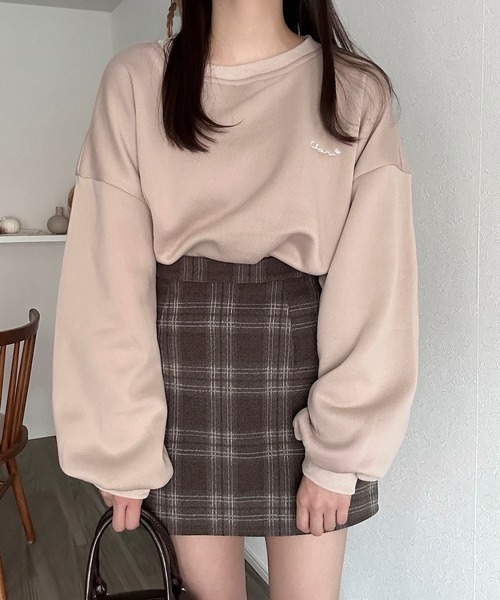Cham.（チャム）の「チェック柄ミニスカート（スカート・レディース・ダークブラウン/ブラウン・F）」の13枚目の写真