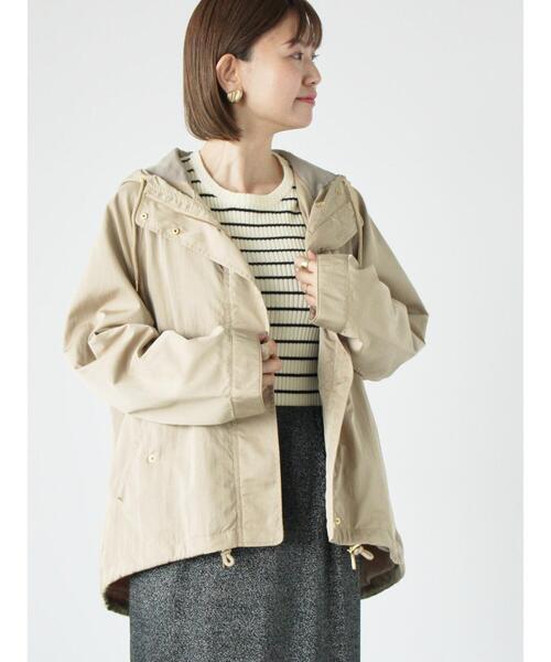 Lugnoncure(ルノンキュール)の「【撥水/花粉防止】マウンテンパーカ(ノーカラージャケット・レディース・ネイビー/カーキ/ベージュ・F)」の5枚目の写真