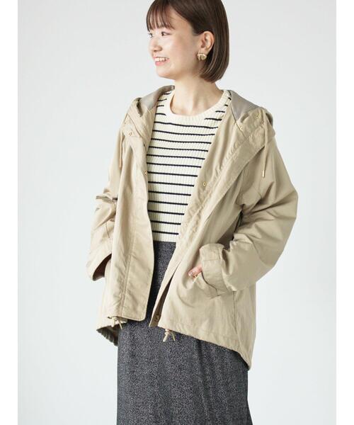 Lugnoncure(ルノンキュール)の「【撥水/花粉防止】マウンテンパーカ(ノーカラージャケット・レディース・ネイビー/カーキ/ベージュ・F)」の8枚目の写真