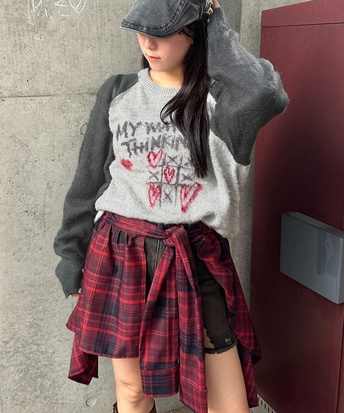 apres jour mignon(アプレジュールミニョン)の「【apresjour mignon SOIE】ラグランアソートジャガードニット【ZOZOTOWN限定アイテム】(ニット/セーター・レディース・ネイビー/ボルドー/チャコールグレー/ブラック・フリー/X-LARGE)」の3枚目の写真