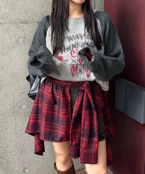 apres jour mignon(アプレジュールミニョン)の「【apresjour mignon SOIE】ラグランアソートジャガードニット【ZOZOTOWN限定アイテム】(ニット/セーター・レディース・ネイビー/ボルドー/チャコールグレー/ブラック・フリー/X-LARGE)」の14枚目の写真