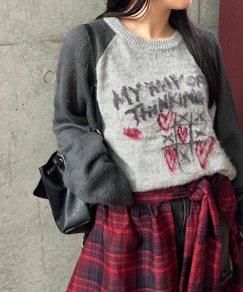 apres jour mignon(アプレジュールミニョン)の「【apresjour mignon SOIE】ラグランアソートジャガードニット【ZOZOTOWN限定アイテム】(ニット/セーター・レディース・ネイビー/ボルドー/チャコールグレー/ブラック・フリー/X-LARGE)」の15枚目の写真