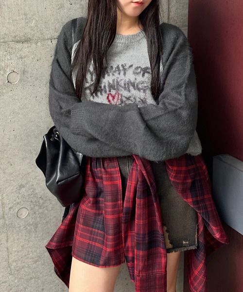 apres jour mignon(アプレジュールミニョン)の「【apresjour mignon SOIE】ラグランアソートジャガードニット【ZOZOTOWN限定アイテム】(ニット/セーター・レディース・ネイビー/ボルドー/チャコールグレー/ブラック・フリー/X-LARGE)」の17枚目の写真