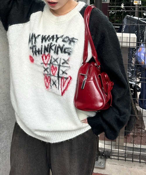 apres jour mignon(アプレジュールミニョン)の「【apresjour mignon SOIE】ラグランアソートジャガードニット【ZOZOTOWN限定アイテム】(ニット/セーター・レディース・ネイビー/ボルドー/チャコールグレー/ブラック・フリー/X-LARGE)」の8枚目の写真